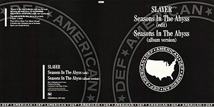 cover of Slayer's Seasons In The Abyss UK promo 12"